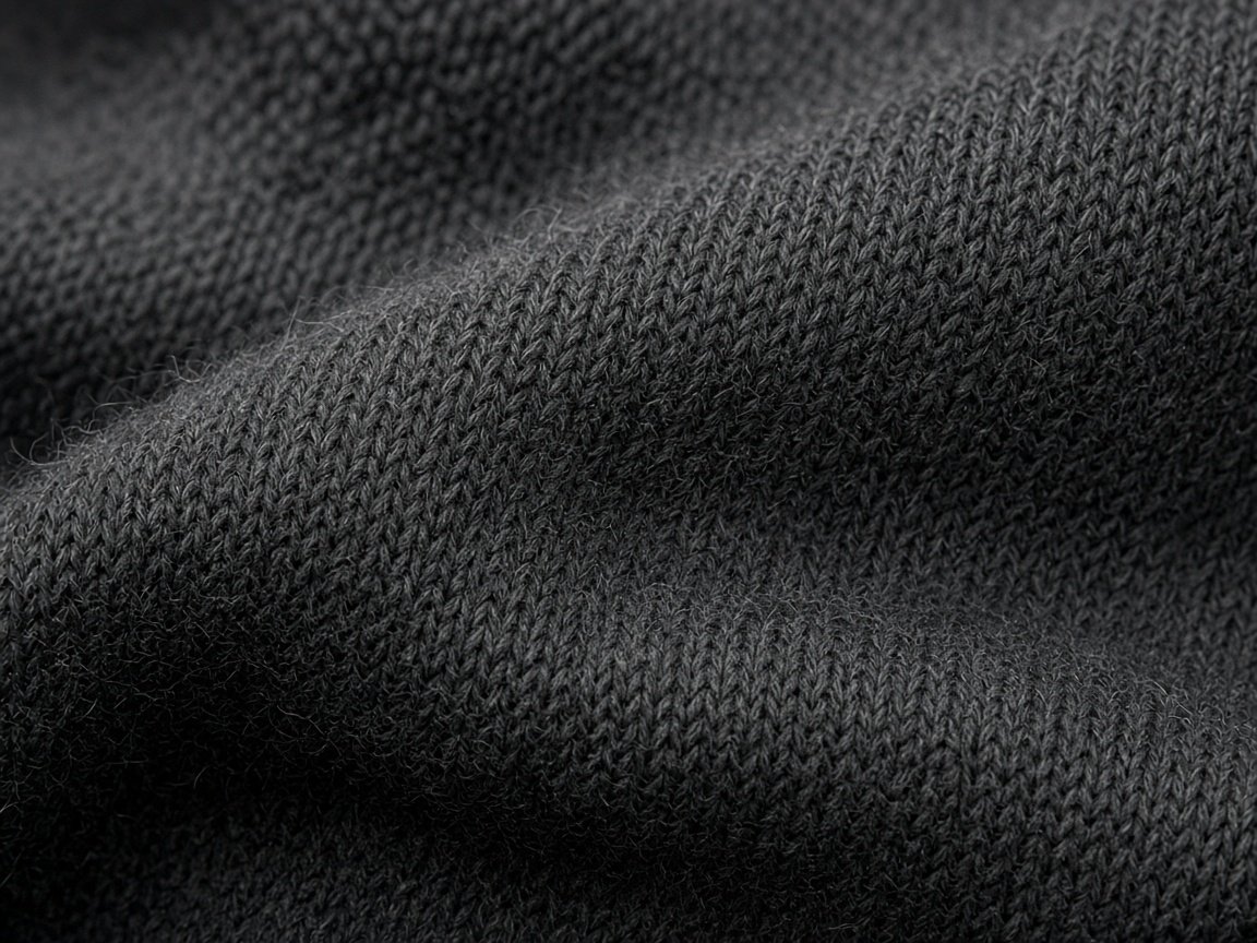 Charcoal merino knit, photographed as a textile study.