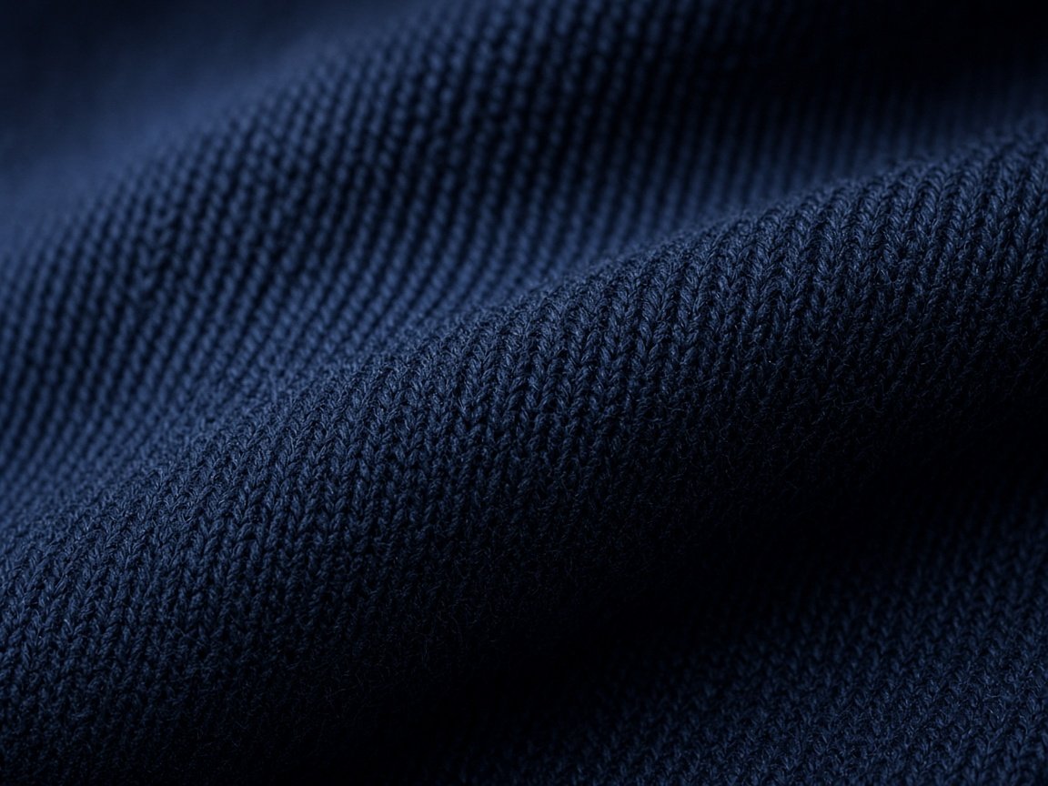 Midnight navy merino knit, photographed as a textile study.